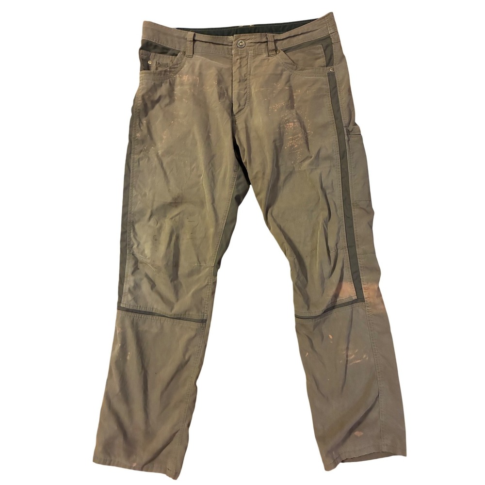 Kuhl Rydr Distressed Workwear Pants Mens 36x32 Brown Khaki Vintage Y2K Gorpcore